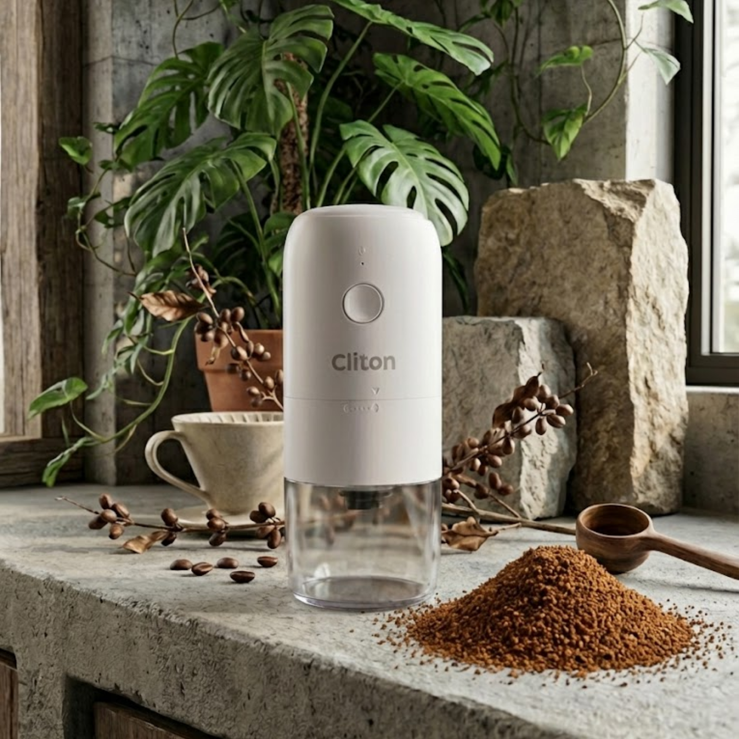 Molino de Café Eléctrico Portátil Recargable – Precisión Barista