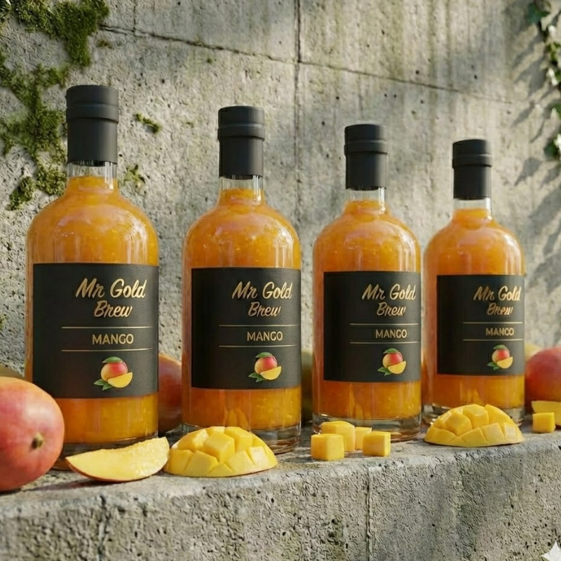 Syrups Artesanales MR Gold Brew 750 ml | Sabores 100% Naturales para Café, Sodas y Coctelería