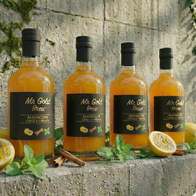 Syrups Artesanales MR Gold Brew 750 ml | Sabores 100% Naturales para Café, Sodas y Coctelería